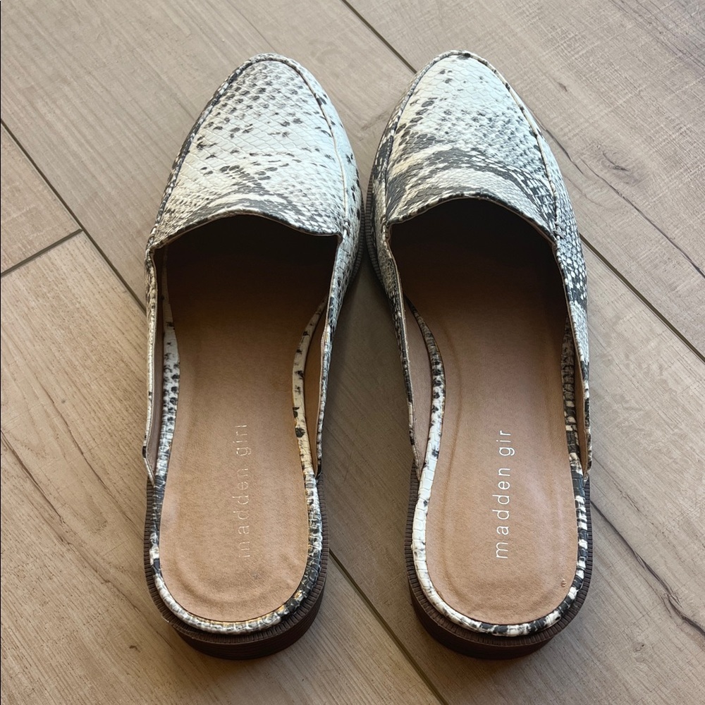 Madden Girl Snakeskin Patterned Mules - Picture 2 of 4